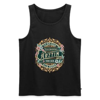 Ärztin Ich bin diese legendäre Ärztin - Männer Premium Bio Tank Top - Schwarz - Vorne - Michal (187cm)