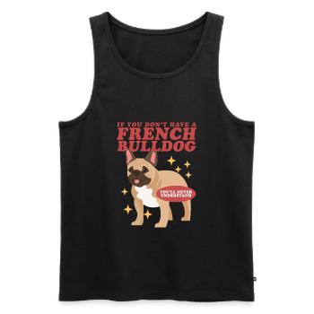 Français Bulldog | Chiens Français Bulldog - Débardeur bio Premium Homme - noir - Devant - Michal (187cm)