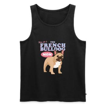 French Bulldog Mom French Bulldog Gift - Men's Premium Organic Tank Top - black - Front - AI Model Male 178 light (178cm)