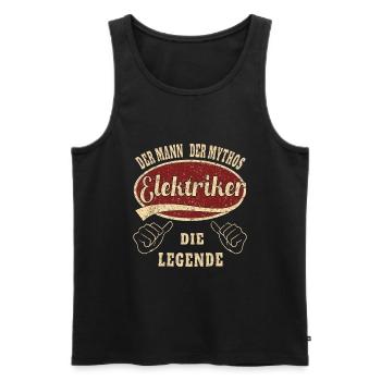Elektriker der Mann der Mythos Elektriker - Männer Premium Bio Tank Top - Schwarz - Vorne - Michal (187cm)