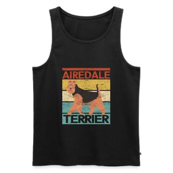 Airedale Terrier Hund Hundebesitzer Geschenk - Männer Premium Bio Tank Top - Schwarz - Vorne - Michal (187cm)