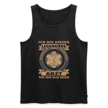 Arzt Ich bin dieser legendäre Arzt - Männer Premium Bio Tank Top - Schwarz - Vorne - Michal (187cm)