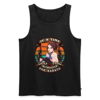 Its time for karate retro woman - Men's Premium Organic Tank Top - black - Front - Michal (187cm)