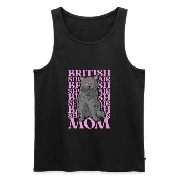 British Shorthair Mom Britisch Kurzhaar BKH Katze - Männer Premium Bio Tank Top - Schwarz - Vorne - Michal (187cm)