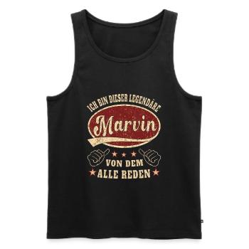 Marvin ich bin dieser legendäre Marvin Retro - Männer Premium Bio Tank Top - Schwarz - Vorne - AI Model Male 178 light (178cm)