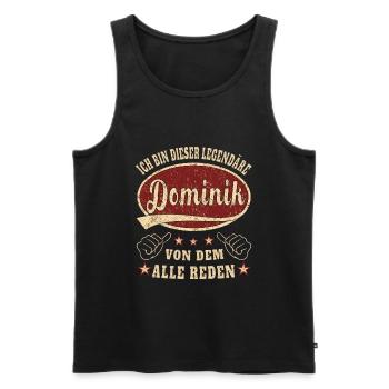 Dominik ich bin dieser legendäre Dominik Retro - Männer Premium Bio Tank Top - Schwarz - Vorne - AI Model Male 178 light (178cm)