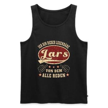 Lars ich bin dieser legendäre Lars Retro - Männer Premium Bio Tank Top - Schwarz - Vorne - AI Model Male 178 light (178cm)