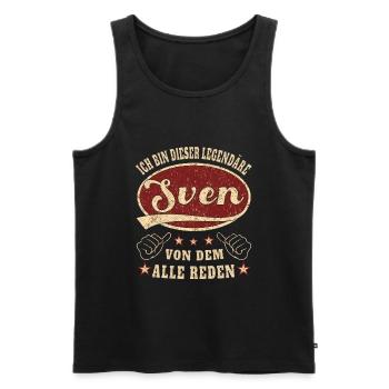 Sven ich bin dieser legendäre Sven Retro - Männer Premium Bio Tank Top - Schwarz - Vorne - AI Model Male 178 light (178cm)