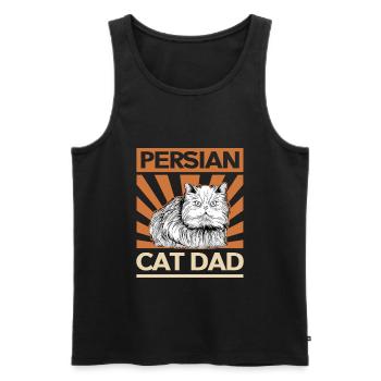 Chat persan chat papa | Cadeau de propriétaire de chat - Débardeur bio Premium Homme - noir - Devant - Michal (187cm)