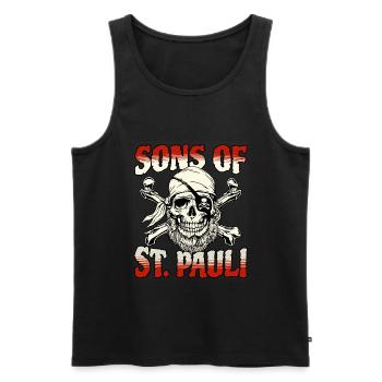 Fils de St. Pauli Hamburg Fanartikel St. Pauli - Débardeur bio Premium Homme - noir - Devant - Michal (187cm)