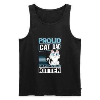Chat Papa Propriétaire de chat Chat Chat Cadeau - Débardeur bio Premium Homme - noir - Devant - Michal (187cm)