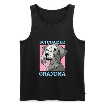 Schnauzer Grand-mère Maîtresse Chien Propriétaire Cadeau - Débardeur bio Premium Homme - noir - Devant - Michal (187cm)