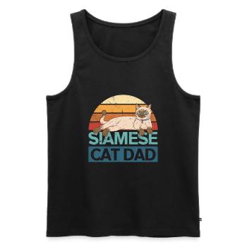Siamese Cat Cat | Cat Owner Gift - Men's Premium Organic Tank Top - black - Front - Michal (187cm)