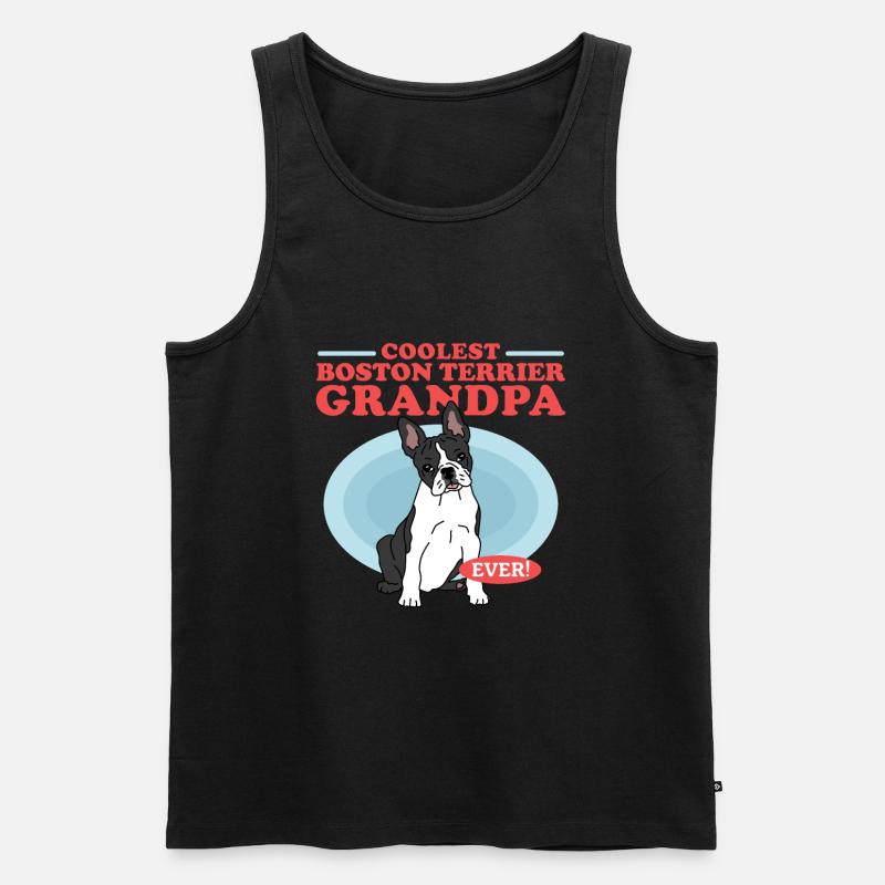 Boston Terrier Grandpa Hundehalter Geschenk - Männer Premium Bio Tank Top - Schwarz