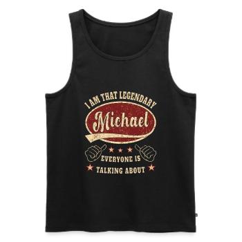 Michael je suis ce légendaire Michael - Débardeur bio Premium Homme - noir - Devant - AI Model Male 178 light (178cm)