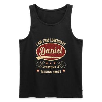 Daniel i am that legendary Daniel - Men's Premium Organic Tank Top - black - Front - AI Model Male 178 light (178cm)