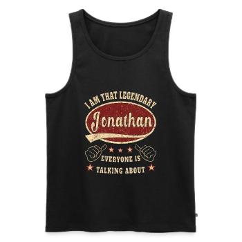 Jonathan i am that legendary Jonathan - Men's Premium Organic Tank Top - black - Front - AI Model Male 178 light (178cm)
