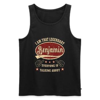 Benjamin i am that legendary Benjamin - Männer Premium Bio Tank Top - Schwarz - Vorne - AI Model Male 178 light (178cm)