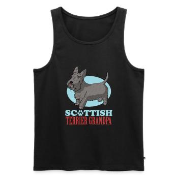 Grand-père terrier écossais | Cadeau de propriétaire de chien - Débardeur bio Premium Homme - noir - Devant - Michal (187cm)