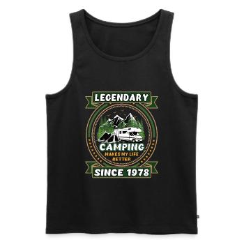 Legendär seit 1978 Camping Geschenk Geburtsjahr - Männer Premium Bio Tank Top - Schwarz - Vorne - AI Model Male 178 light (178cm)