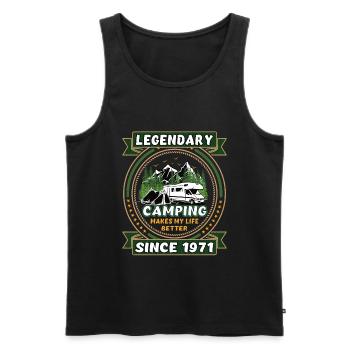 Legendär seit 1971 Camping Geschenk Geburtsjahr - Männer Premium Bio Tank Top - Schwarz - Vorne - AI Model Male 178 light (178cm)