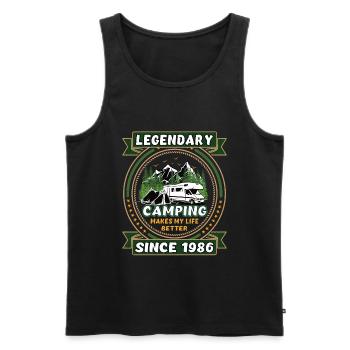 Legendär seit 1986 Camping Geschenk Geburtsjahr - Männer Premium Bio Tank Top - Schwarz - Vorne - AI Model Male 178 light (178cm)