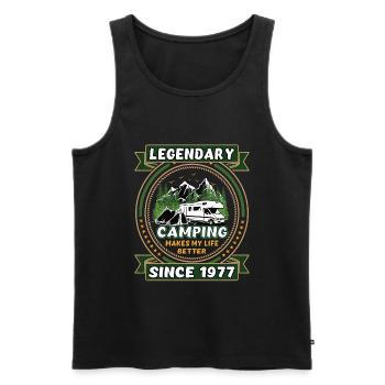 Legendär seit 1977 Camping Geschenk Geburtsjahr - Männer Premium Bio Tank Top - Schwarz - Vorne - AI Model Male 178 light (178cm)