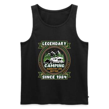Legendär seit 1984 Camping Geschenk Geburtsjahr - Männer Premium Bio Tank Top - Schwarz - Vorne - AI Model Male 178 light (178cm)