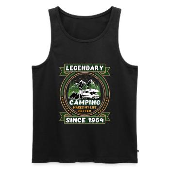 Legendär seit 1964 Camping Geschenk Geburtsjahr - Männer Premium Bio Tank Top - Schwarz - Vorne - AI Model Male 178 light (178cm)