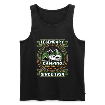 Legendär seit 1954 Camping Geschenk Geburtsjahr - Männer Premium Bio Tank Top - Schwarz - Vorne - AI Model Male 178 light (178cm)