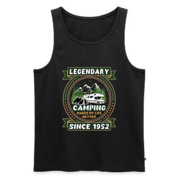 Legendär seit 1952 Camping Geschenk Geburtsjahr - Männer Premium Bio Tank Top - Schwarz - Vorne - AI Model Male 178 light (178cm)