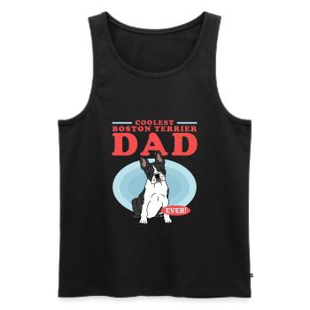 Boston Terrier Papa Chien Propriétaire De Chien Cadeau - Débardeur bio Premium Homme - noir - Devant - AI Model Male 178 light (178cm)