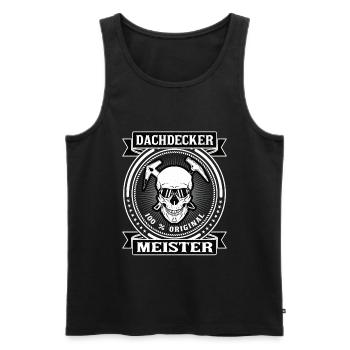 Dachdecker Meister Geschenk Retro - Männer Premium Bio Tank Top - Schwarz - Vorne - Michal (187cm)