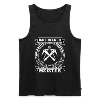 Dachdecker Meister Geschenk Retro - Männer Premium Bio Tank Top - Schwarz - Vorne - Michal (187cm)