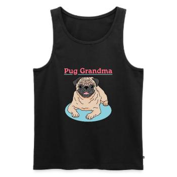 Pug Grandma Dog Owner Dog Mom Gift - Men's Premium Organic Tank Top - black - Front - Michal (187cm)