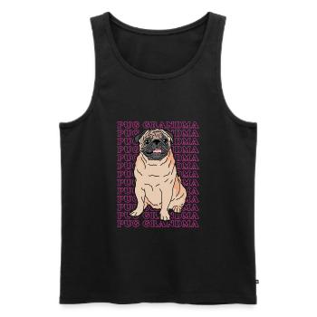 Pug Grandma | Dog Owner Dog Mom Gift - Men's Premium Organic Tank Top - black - Front - Michal (187cm)