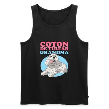 Coton de Tuléar Grand-mère Propriétaire de Chien Cadeau - Débardeur bio Premium Homme - noir - Devant - Michal (187cm)