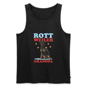 Rottweiler Grand-père Propriétaire de chien Dog Gift - Débardeur bio Premium Homme - noir - Devant - AI Model Male 178 light (178cm)