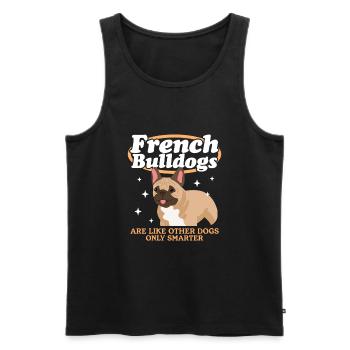 Français Bulldog | Français Cadeau Bulldog - Débardeur bio Premium Homme - noir - Devant - Michal (187cm)