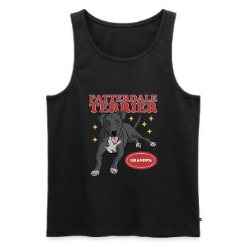 Patterdale Terrier Grandpa | Dog Owner Gift - Men's Premium Organic Tank Top - black - Front - Michal (187cm)