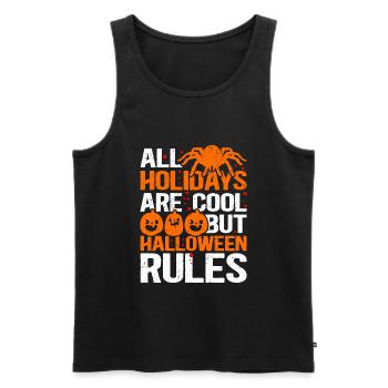 Halloween Party Kostüm Gruselig Spinne Geschenk - Männer Premium Bio Tank Top - Schwarz - Vorne - Michal (187cm)