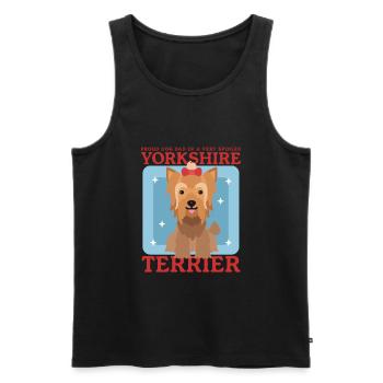 Yorkshire Terrier Papa Propriétaire de Chien Cadeau - Débardeur bio Premium Homme - noir - Devant - Michal (187cm)