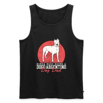 Dogo Argentino Papa Chien Propriétaire Cadeau - Débardeur bio Premium Homme - noir - Devant - Michal (187cm)