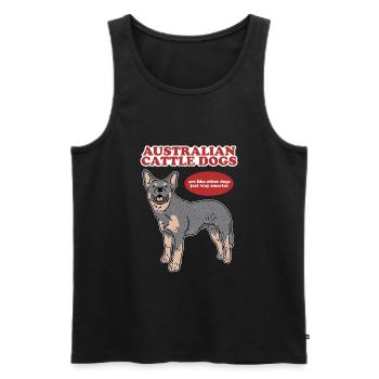 Cadeau de propriétaire de chien de bétail australien - Débardeur bio Premium Homme - noir - Devant - Michal (187cm)