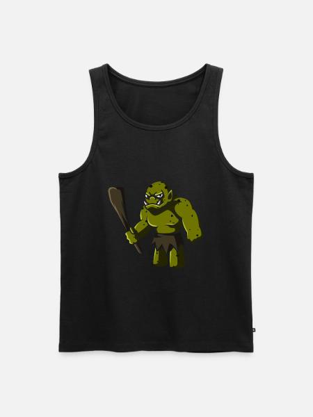 Troll mit Keule, geschenk fabelwesen riese monster - Männer Premium Bio Tank Top - Schwarz
