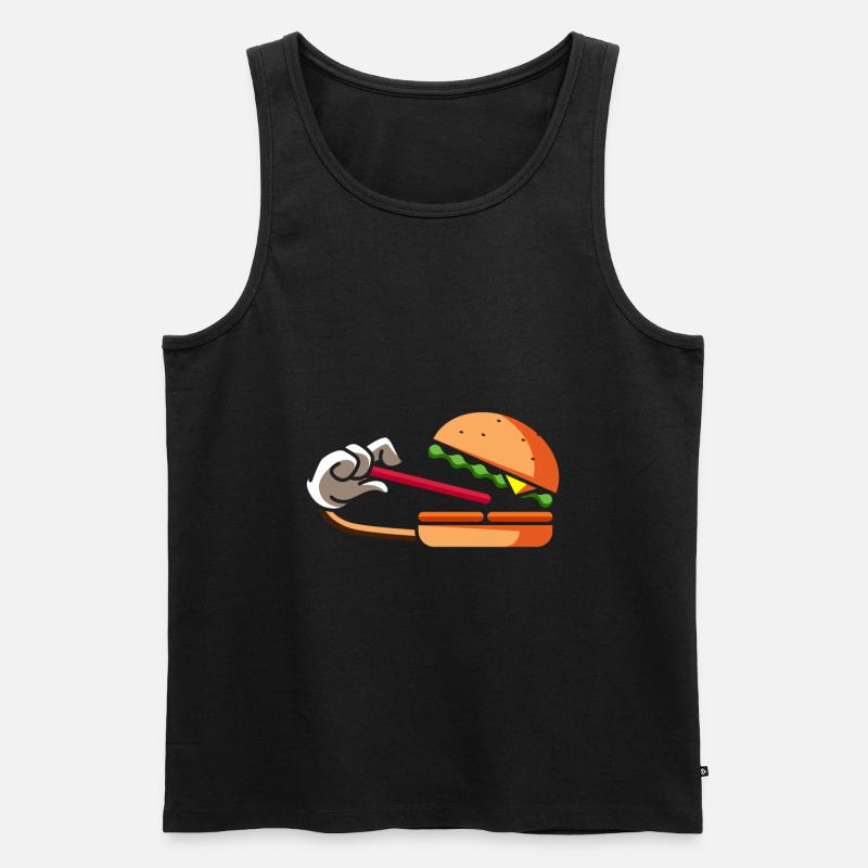 Hungriger Hamburger - Männer Premium Bio Tank Top - Schwarz