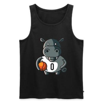 Nilpferd Basketball, geschenk ballsport slamdunk - Männer Premium Bio Tank Top - Schwarz - Vorne - Michal (187cm)