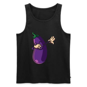 Aubergine Dab, cadeau de légumes dabben dabbing dab - Débardeur bio Premium Homme - noir - Devant - Michal (187cm)