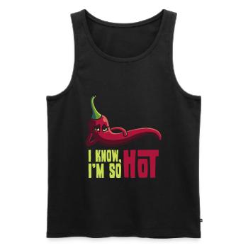 I'm So Hot, geschenk chili peperoni scharf - Männer Premium Bio Tank Top - Schwarz - Vorne - Michal (187cm)