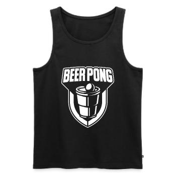 Cadeau Beerpong, bière pong buvant de l'alcool - Débardeur bio Premium Homme - noir - Devant - AI Model Male 178 light (178cm)